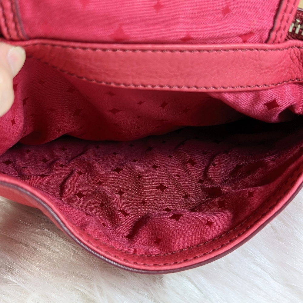 Fossil Marlow Bright Fuschia Pink Leather Crossbody Bag Purse - Picture 7 of 8